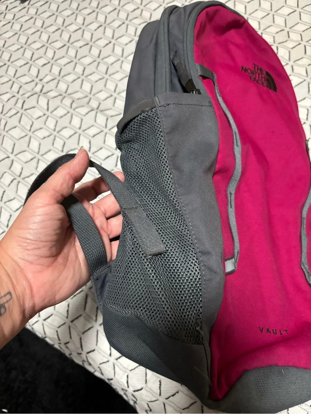 The North Face Pink and Gray Everyday Backpack